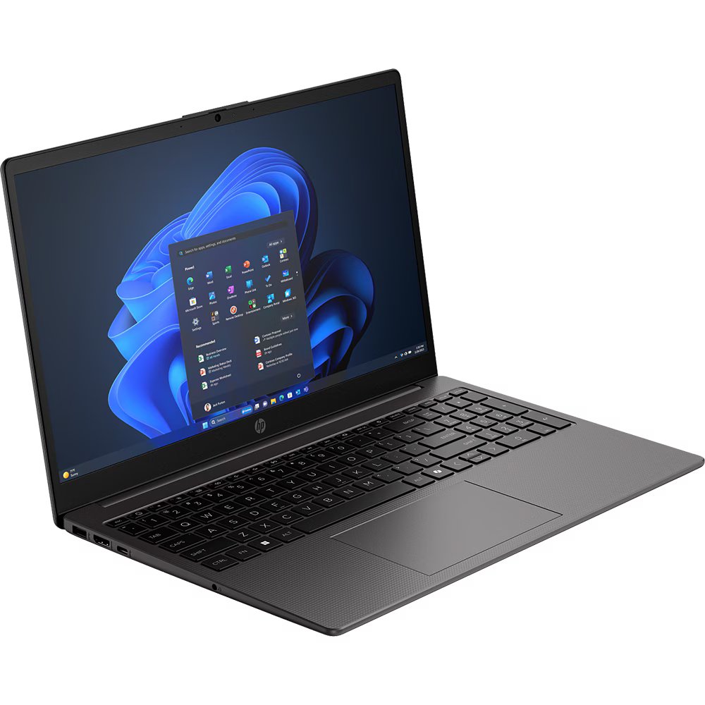 HP 255R G10 laptop, 15,6 inch, AMD Ryzen 7, 16GB RAM, 512GB SSD — zijkant met aansluitingen