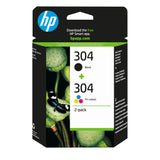 HP 304 | Originele Zwarte/Drie-Kleuren Inktcartridges | 2-Pack