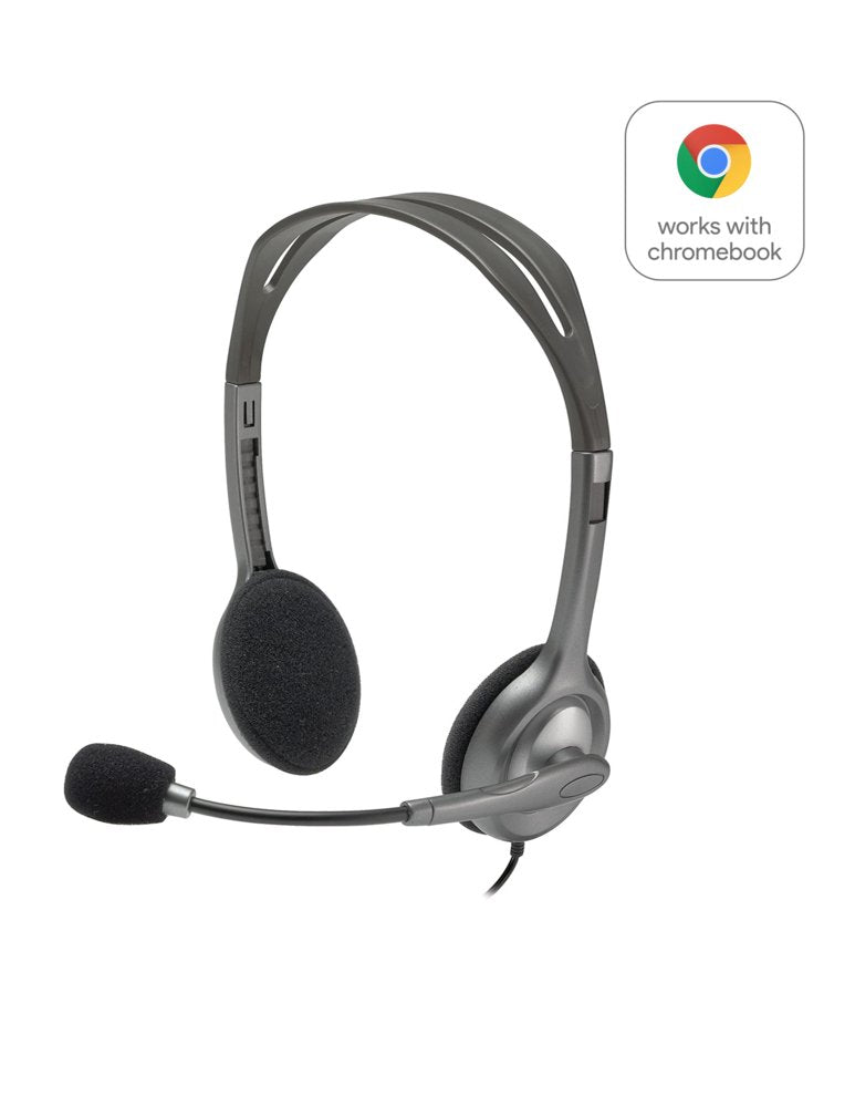 Logitech H111 | On-Ear Bedrade 3,5mm Koptelefoon met Microfoon | Grijs