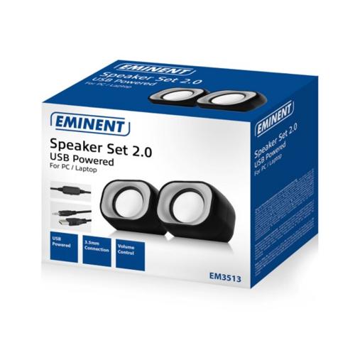 Eminent EM3513 | 2.0 Luidsprekerset | Compact Stereo Geluid | 34W RMS
