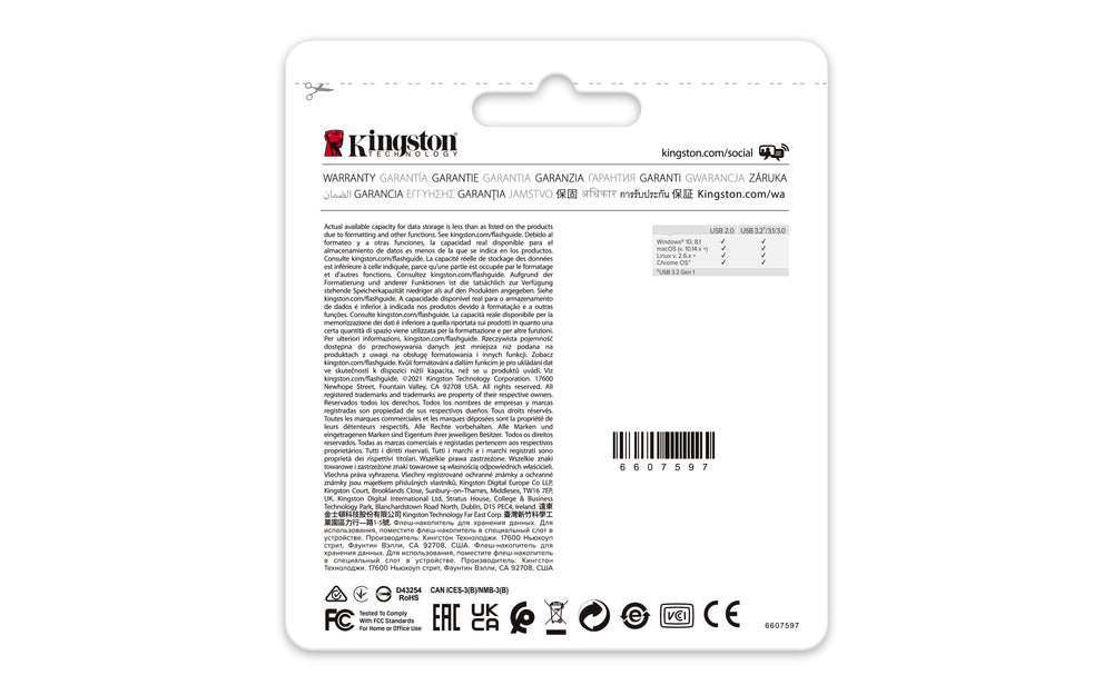 Kingston DataTraveler Exodia M | 64GB USB-A 3.2 Flash Drive | Zwart/Blauw