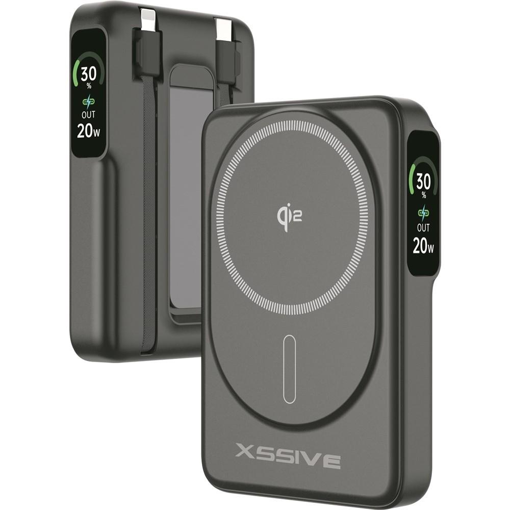 Xssive Qi2 Magnetic Wireless Powerbank incl. Cable 10.000 mAh XS-PB43NB - Zwart