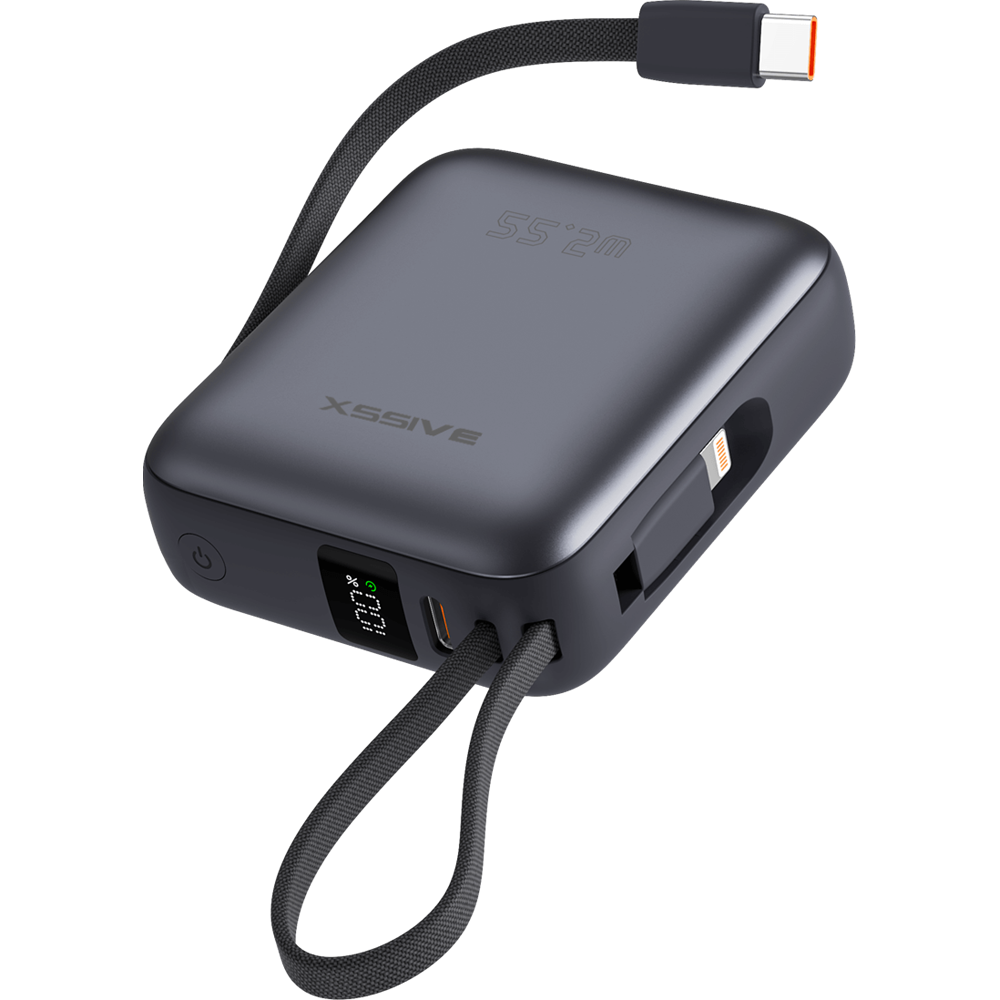 Xssive Mini Powerbank Fast Charge incl. Cable 10000mAh XSS-PB45 Mini - Zwart