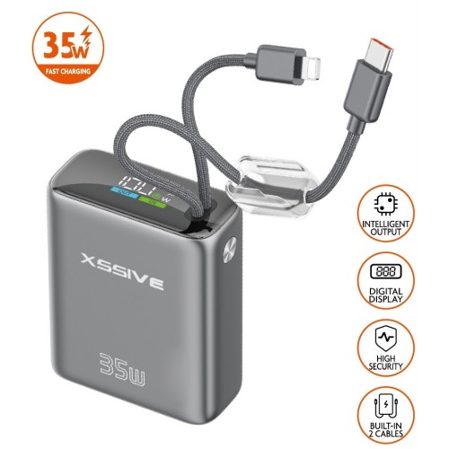 Xssive Mini Powerbank Ultra Fast Charge PD35W met Kabel 10000mAh XSS-PB54
